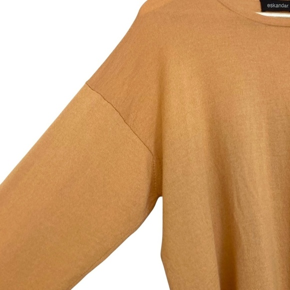 ESKANDAR Cashmere Silk Blend Oversized Crewneck Pullover Sweater Knit Top - Picture 4 of 8